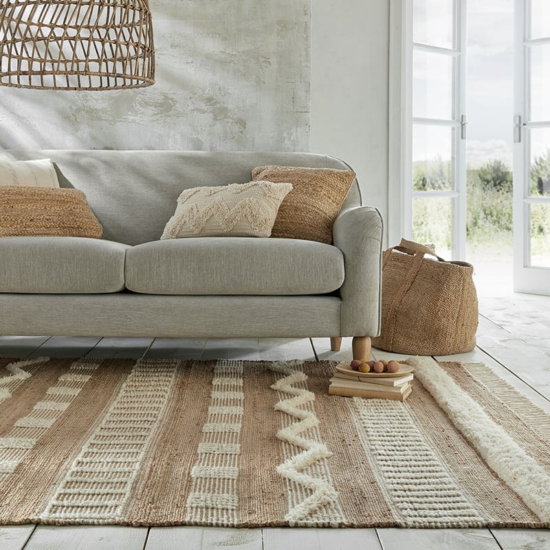 Jute floor rug - Jubio Medina Natural/Cream