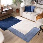 Wool Abstract Rug – Jules Cream/Blue