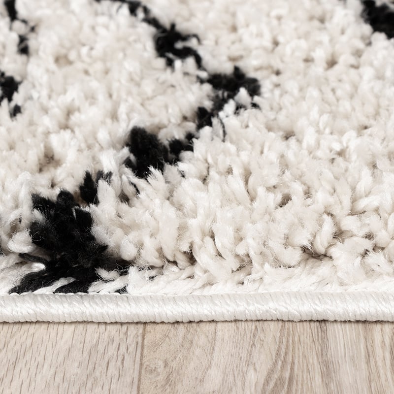 High-Pile Rug - Grand Outline Cream/Black