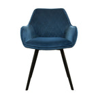 Velvet dining chair - Karl Dark Blue