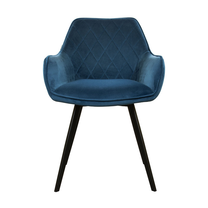 Velvet dining chair - Karl Dark Blue
