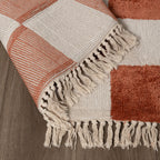 Checkerboard Rug - Blox Fringe Terracotta