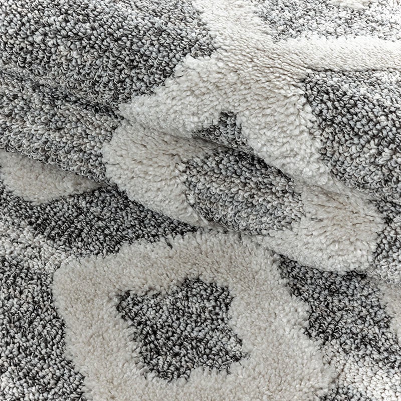 Scandinavian floor rug - Pitea Retro Grey/Cream