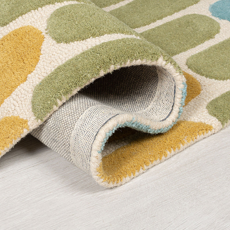 Modern floor rug - Rado Fossil Green/Yellow