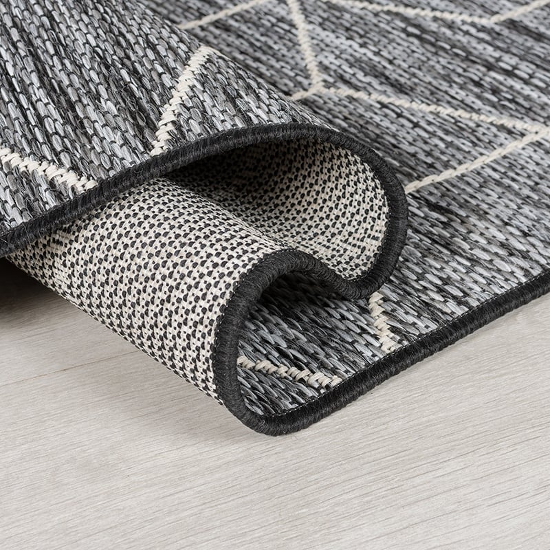 Modern Outdoor Rug - Liparo Napoli Black