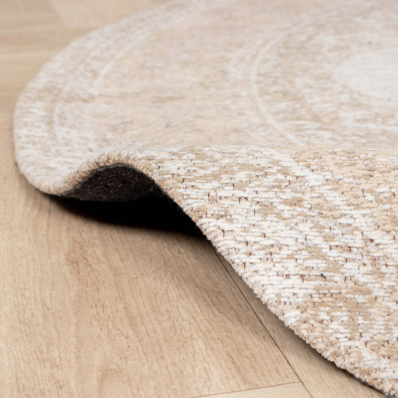 Round Vintage Rug - Admire Beige