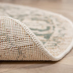 Round Vintage Rug - Spring Medallion Cream/Green