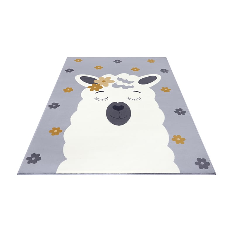 Children's Floor Rug - Lara Alpaca Grey/Yellow
