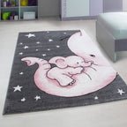 Children's floor rug - Anna Elephant Pink