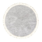 Round High Pile Rug - Lofty Fringe Light Grey