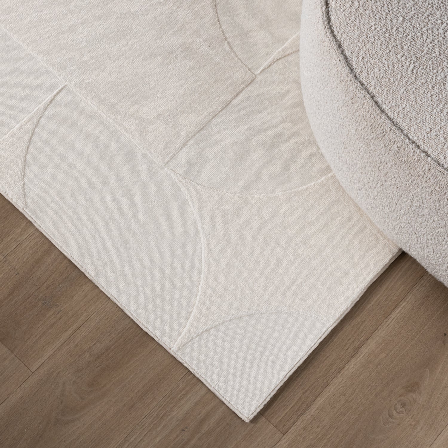 Scandinavian Rug - Charm Circles White