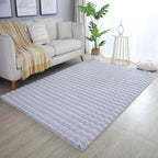 Soft high-pile floor rug - Ambrey 3D Light Grey