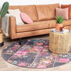Round Rose Kilim Rug - Rosa Pink