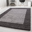 High-pile floor rug - Edge Grey