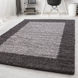 High-pile floor rug - Edge Grey