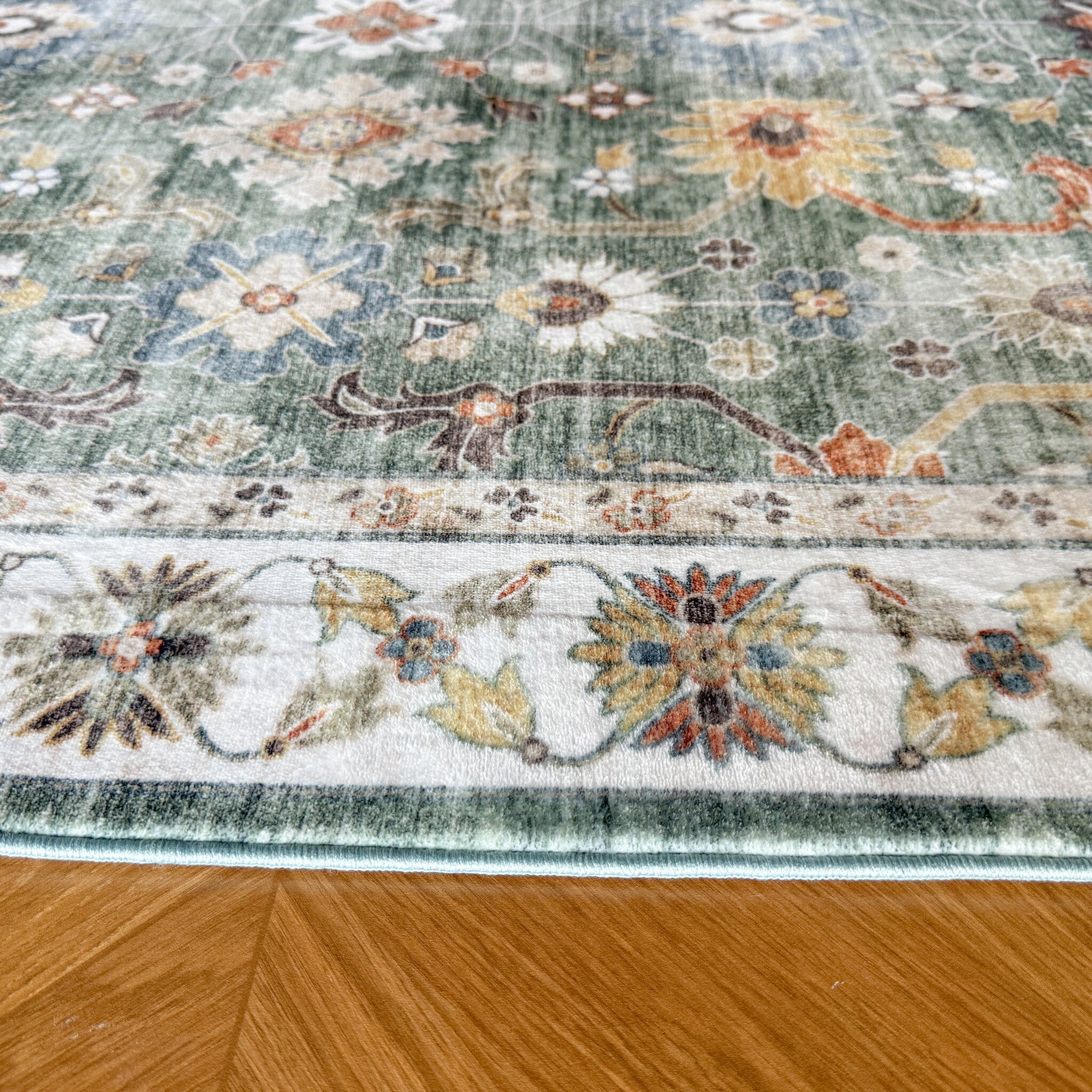 Show moreVintage Rug - Ember Oriental Green