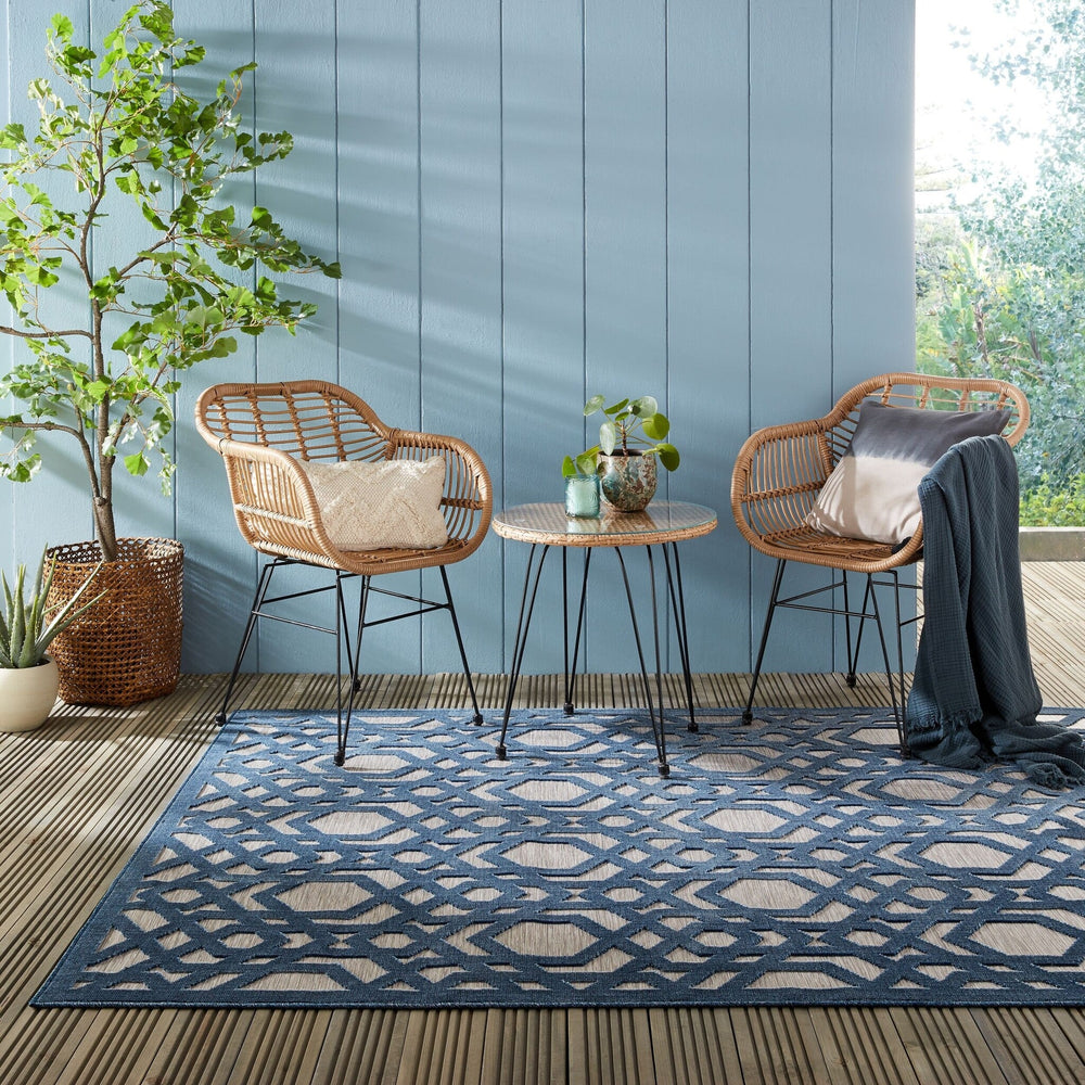 Outdoor Rug - Piatto Oro Blue