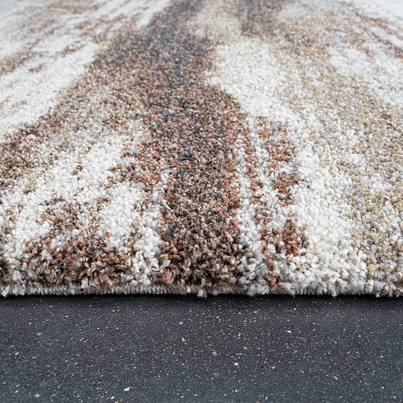 High-pile floor rug - Modesto Brown/Grey 6787