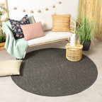Round Outdoor Rug - Malta Melange Black