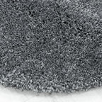Round high-pile floor rug - Fuzzy Grey