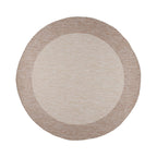 Round Indoor & Outdoor Rug – Sierra Border Cream/Beige