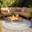 Round Outdoor Rug - Summer Azteca Light Grey