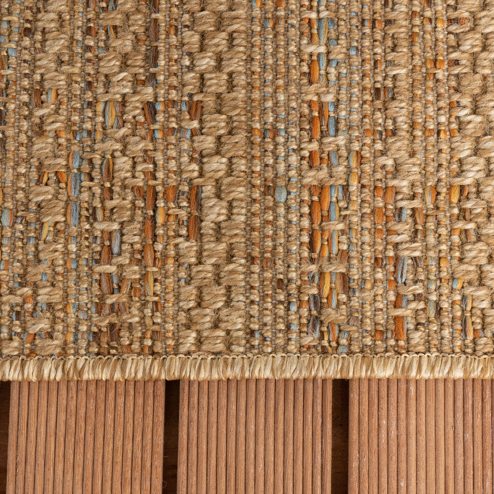 Jute Outdoor Rug - Daisy Lines Multicolour