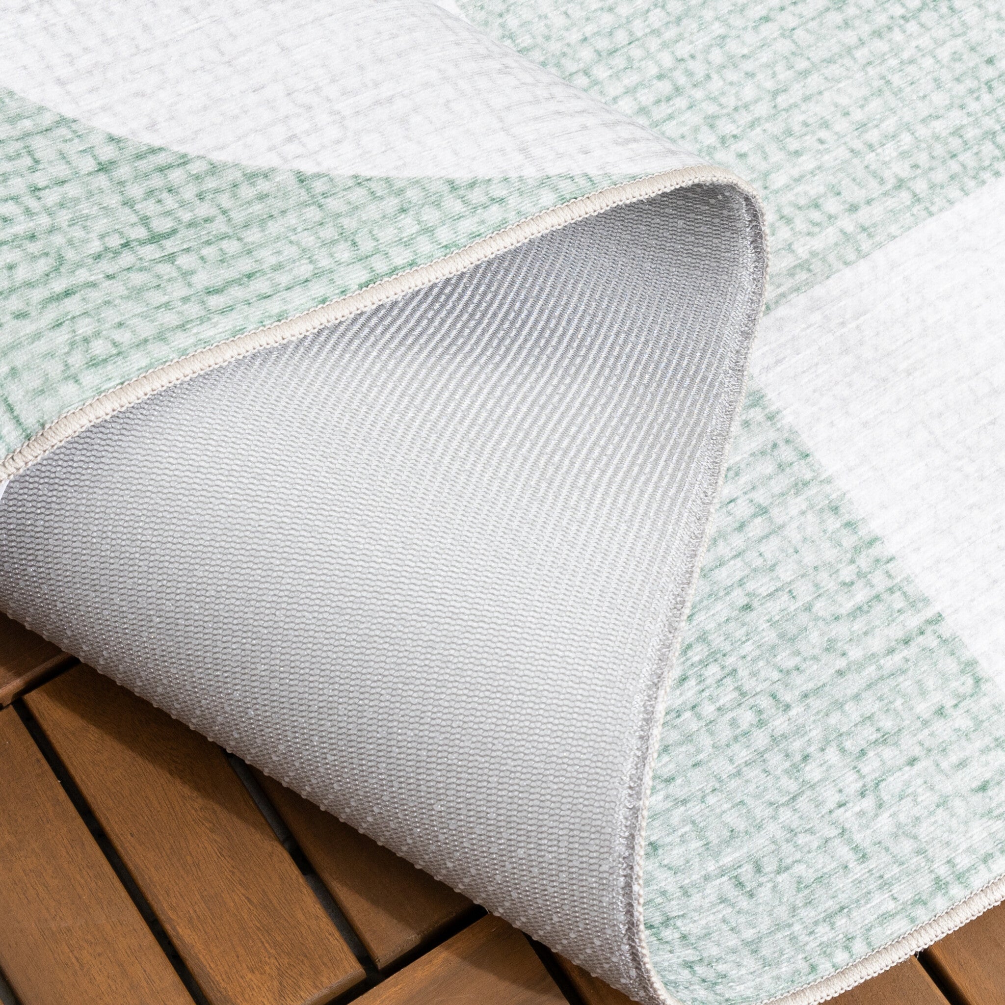 Abstract Outdoor Rug - Groovy Tiles Green