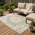 Vintage Outdoor Rug - Santo Medallion Olive Green