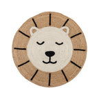 Jute Children's Floor Rug - Julio Lion Beige