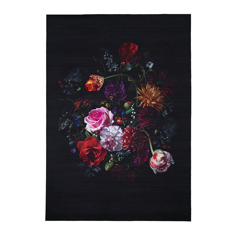 Floral Rug - Florine Black/Pink
