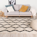 High Pile Rug - Grand Moves Cream/Black