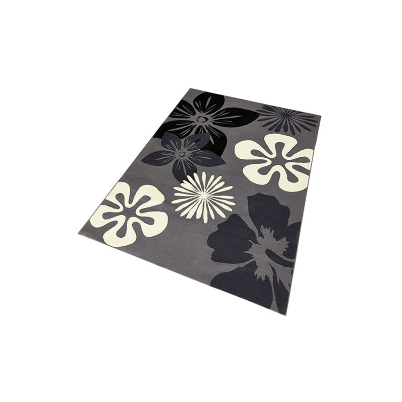 Floral floor rug - Gloria Flora Gray