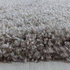 Round High Pile Rug - Fuzzy Beige