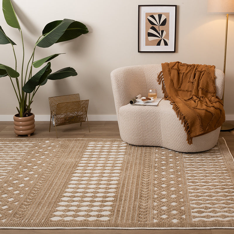 Washable Rug - Dunya Geo Beige/White