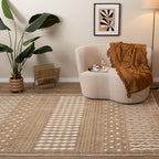 Washable Rug - Dunya Geo Beige/White