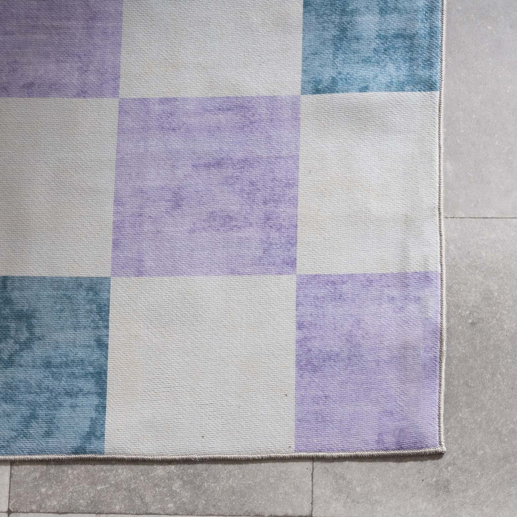 Retro Indoor Outdoor Rug - Pop Cubes Lilac