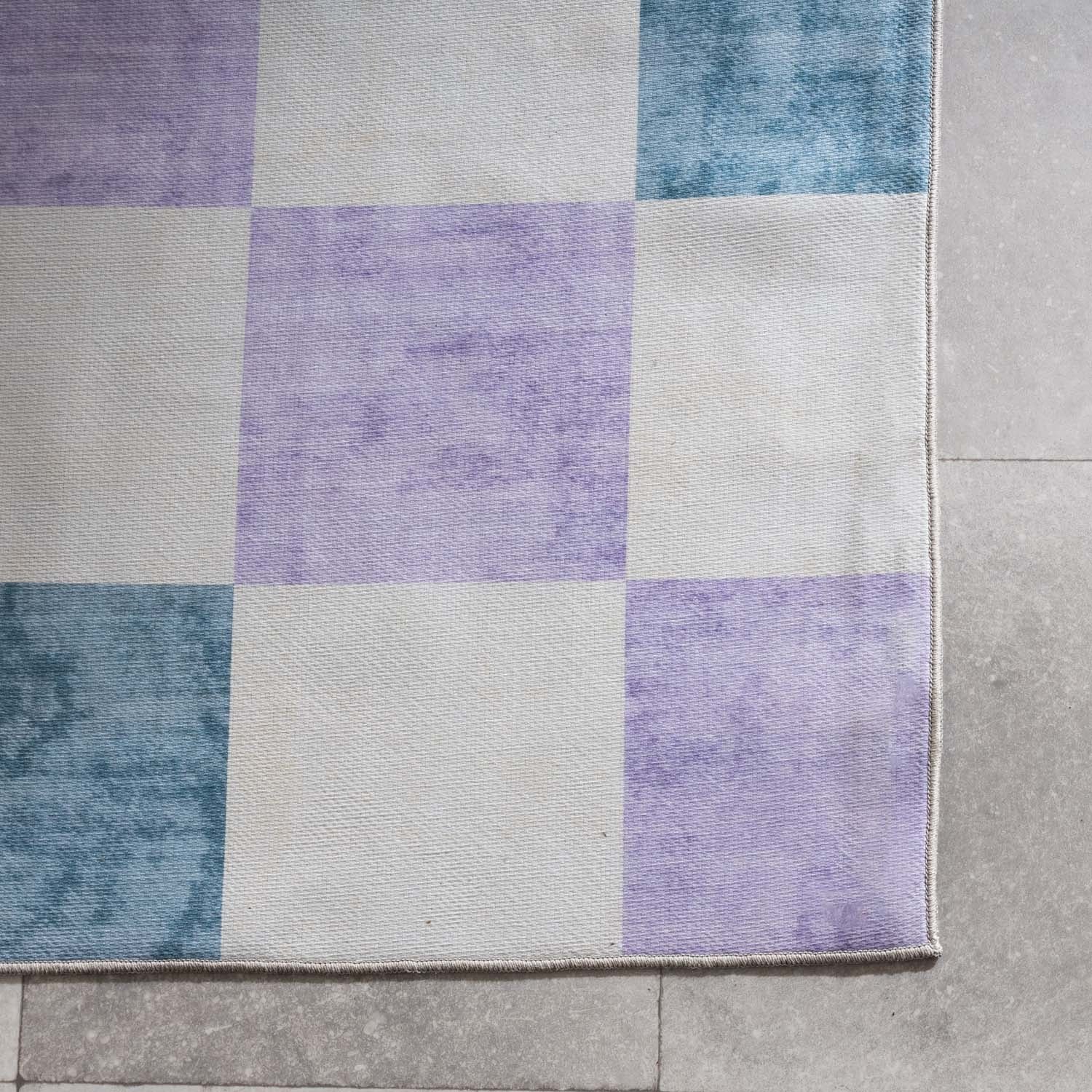 Retro Indoor Outdoor Rug - Pop Cubes Lilac