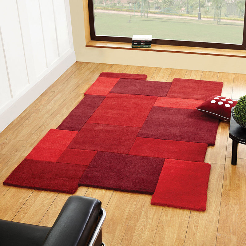 Abstract floor rug - Stracto Collage Red