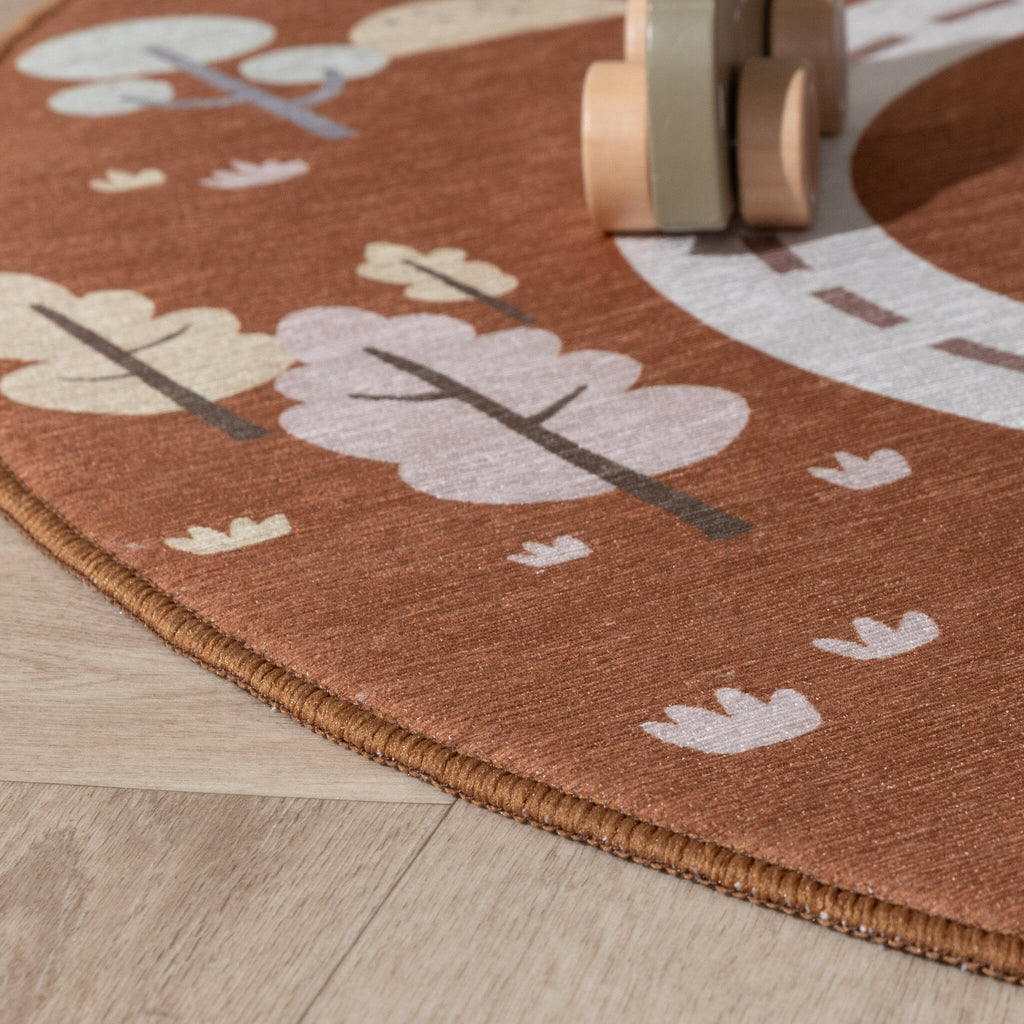 Round Play Rug Car - Rocky Ride Terra