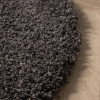 Round high-pile rug - Yves Anthracite