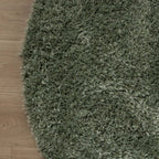 Round Shaggy Rug - Blaze Green
