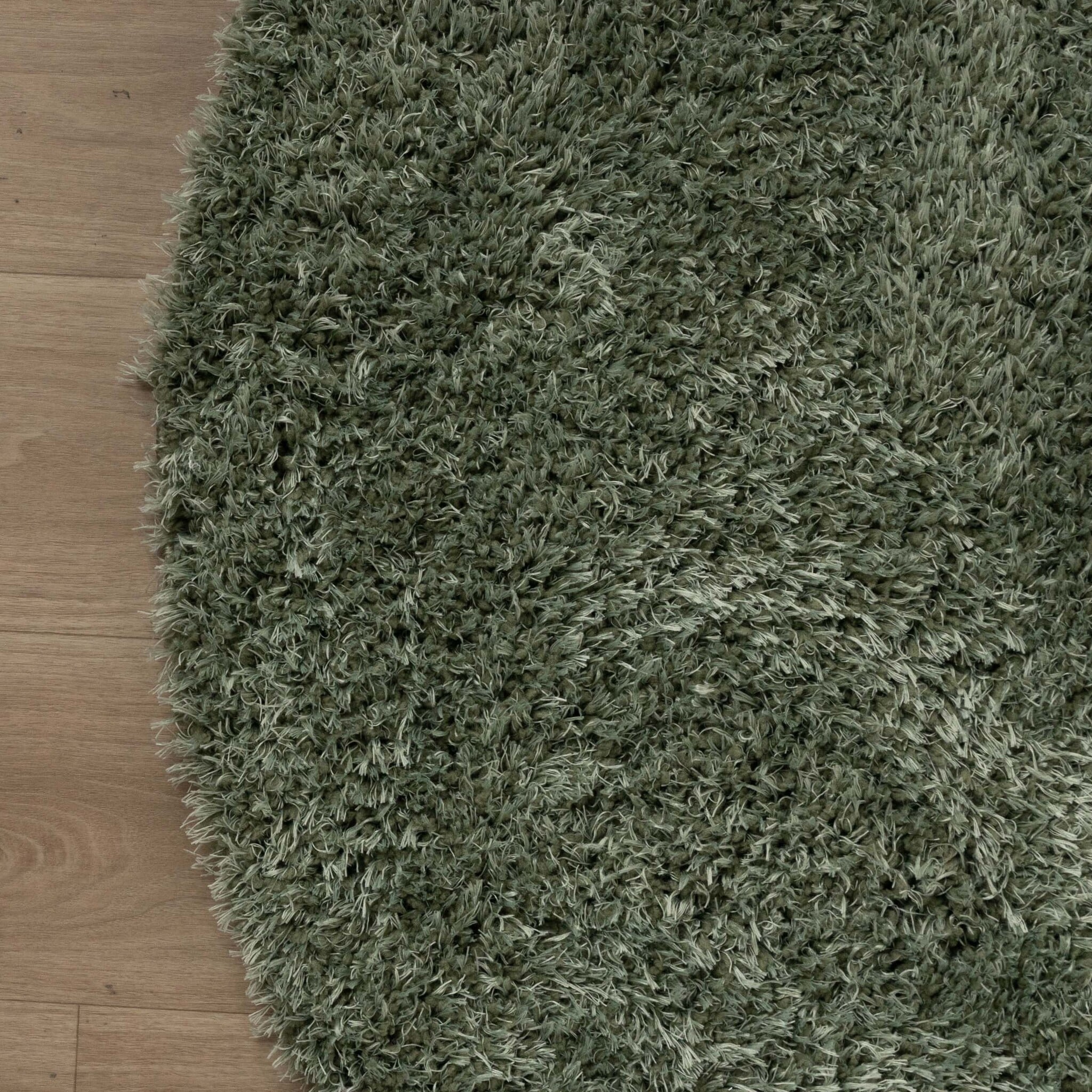Round Shaggy Rug - Blaze Green