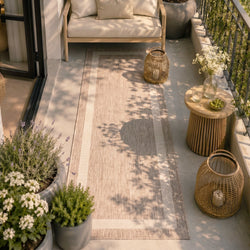 Balcony Rug - Sierra Border Beige/Cream