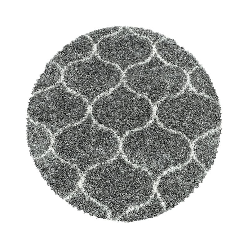 Round berber floor rug - Agadir Circle Grey/Cream