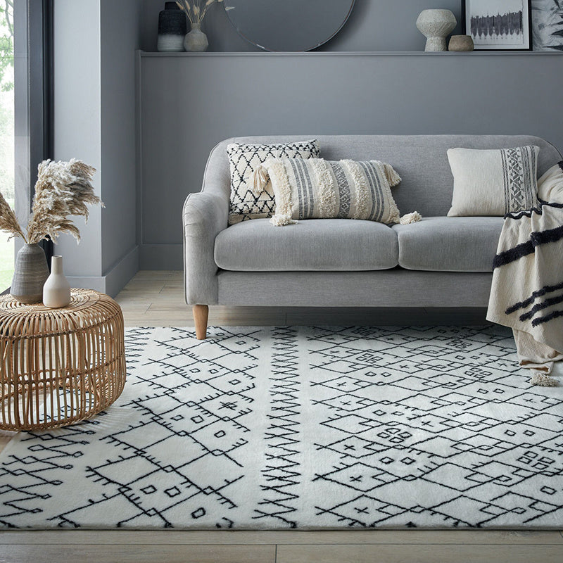 Berber floor rug - Furo Adil Cream/Black