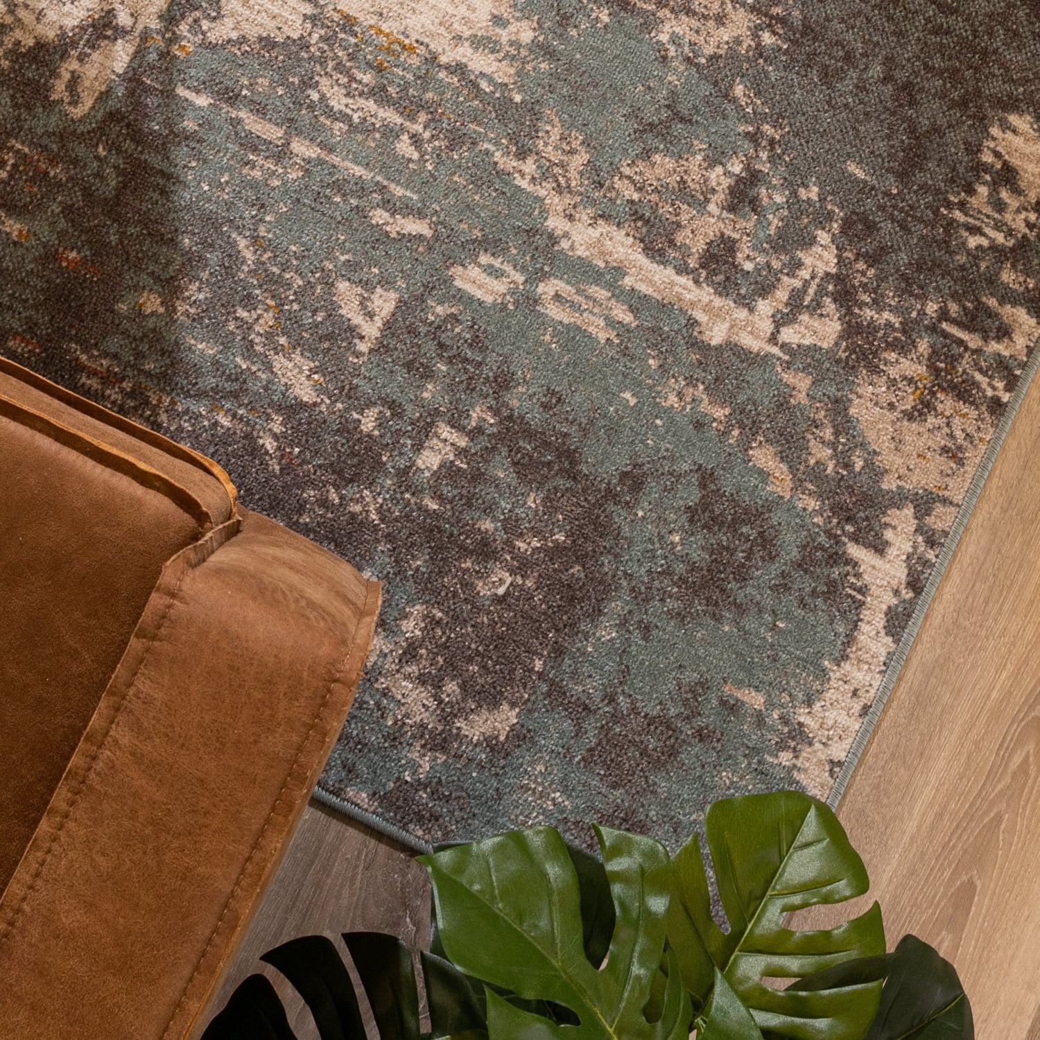 Modern Rug - Bush Turquoise/Cream