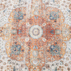Round Indoor Outdoor Rug - Kairo Medallion Cream/Multicolour