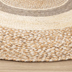 Round Jute Rug - Mirai Border White/Blend