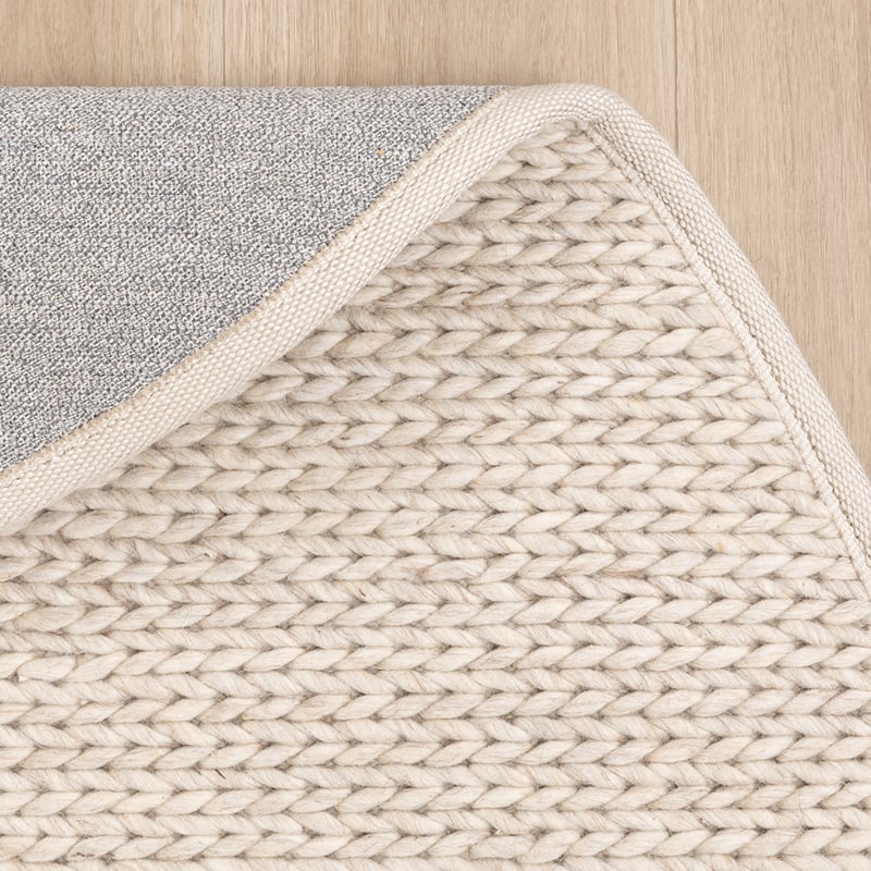 Round Wool Rug - Twist Beige